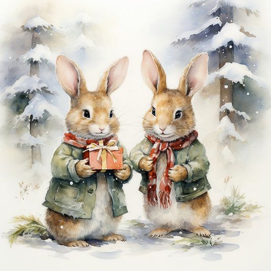 Gift Bunny - Full Round Drill Diamond Painting 30*30CM