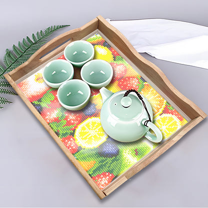 Diamond Painting Nesting Food Trays with Handle Coffee Table Tray (#7)