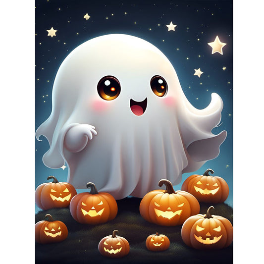 Halloween Cute Little Ghost - Full Round Drill Diamond Painting 30*40CM