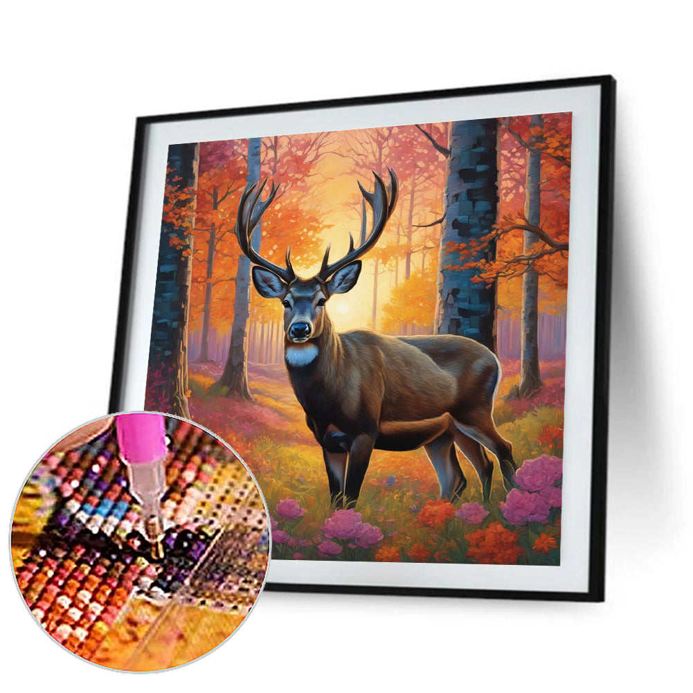 Deer - Full Round Drill Diamond Painting 40*40CM