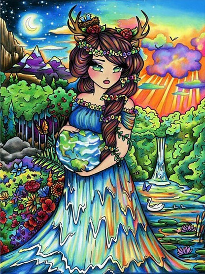 The Elf Girl Who Protects The World - Full Round Drill Diamond Painting 40*50CM