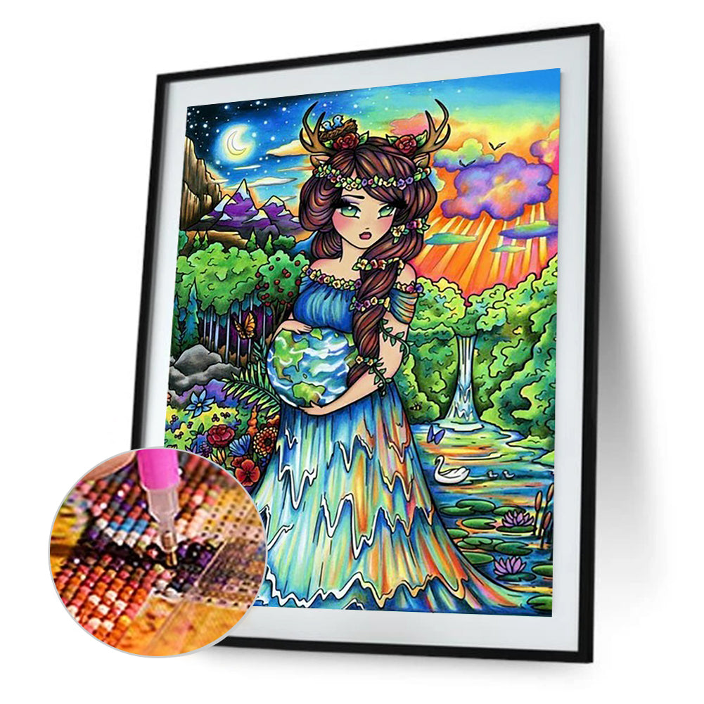 The Elf Girl Who Protects The World - Full Round Drill Diamond Painting 40*50CM