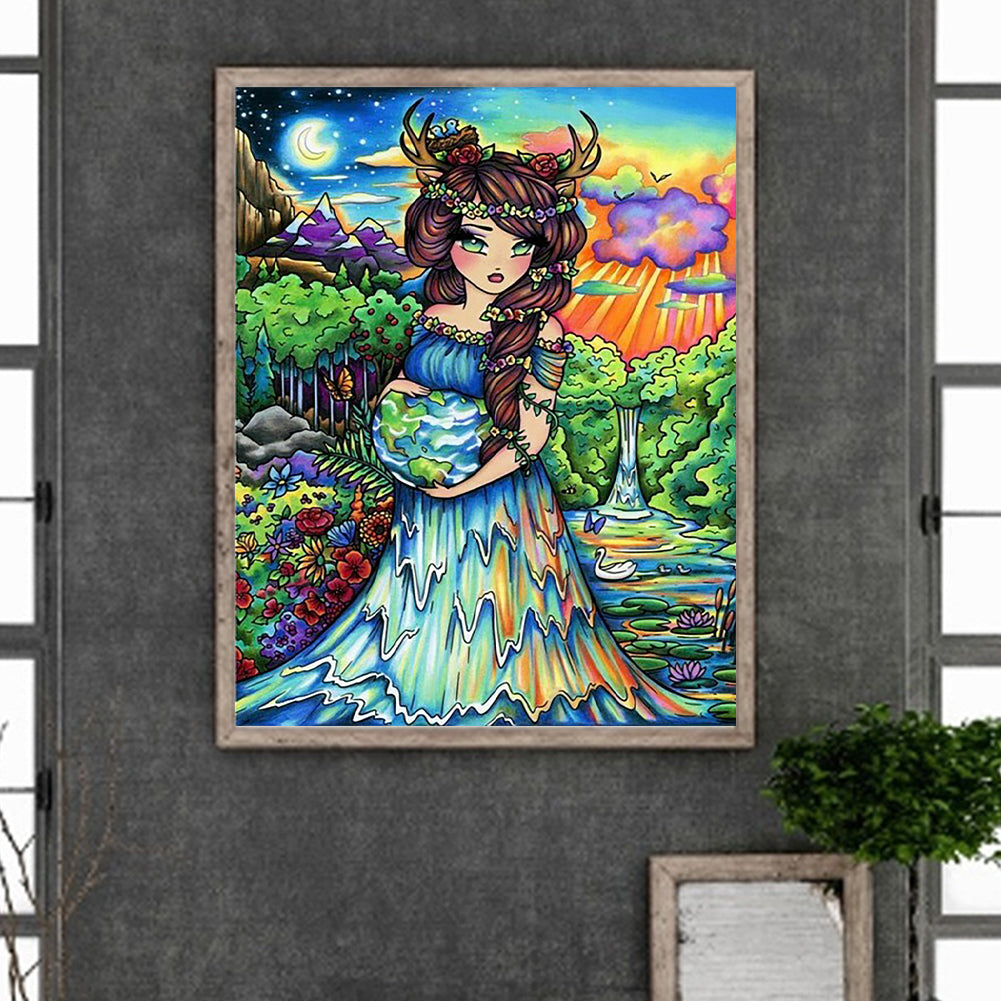 The Elf Girl Who Protects The World - Full Round Drill Diamond Painting 40*50CM