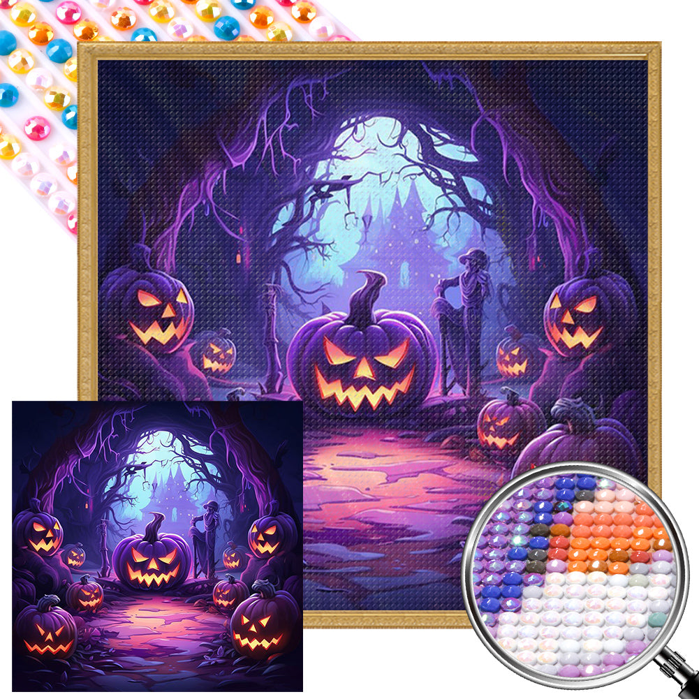 Halloween Pumpkin - Full Round Drill Diamond Painting 40*40CM