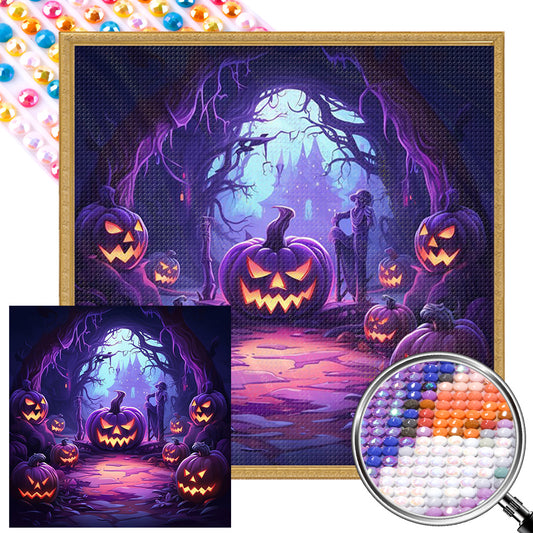 Halloween Pumpkin - Full Round Drill Diamond Painting 40*40CM