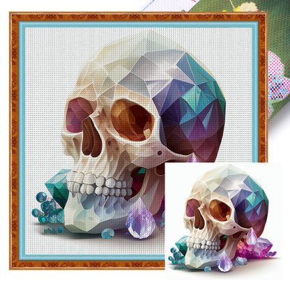 Color Skull - 11CT Stamped Cross Stitch 50*50CM