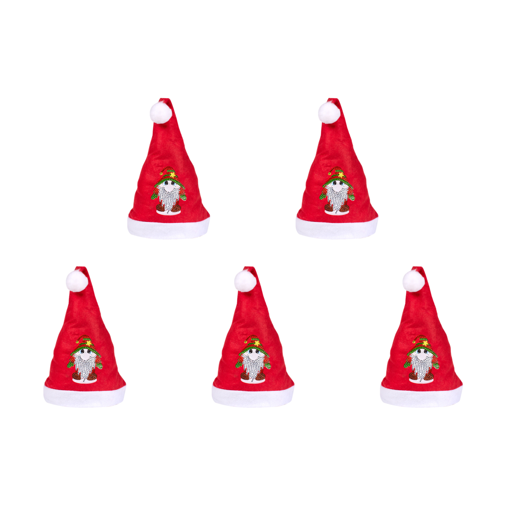 DIY Diamond Painting Christmas Hat Comfort Soft for Adults Unisex (Gnome #2)