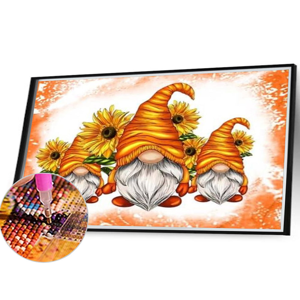 Sunflower Gnome - Full Round Drill Diamond Painting 40*30CM