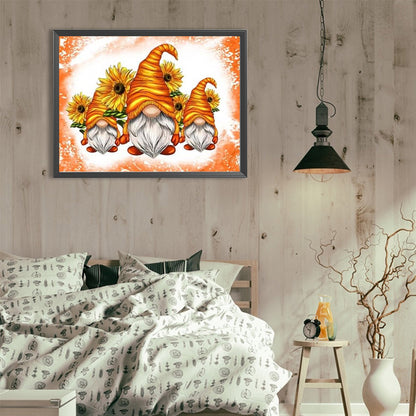 Sunflower Gnome - Full Round Drill Diamond Painting 40*30CM