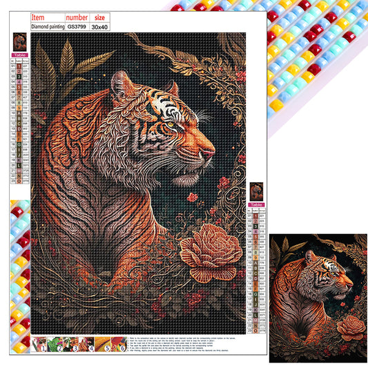 Bronzed Tiger - Full Square Drill Diamond Painting 30*40CM
