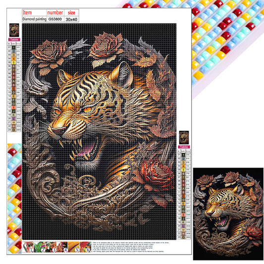 Bronzed Tiger - Full Square Drill Diamond Painting 30*40CM