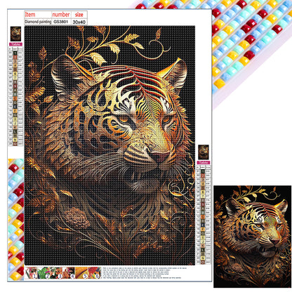 Bronzed Tiger - Full Square Drill Diamond Painting 30*40CM