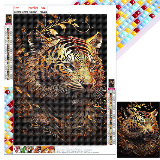Bronzed Tiger - Full Square Drill Diamond Painting 30*40CM