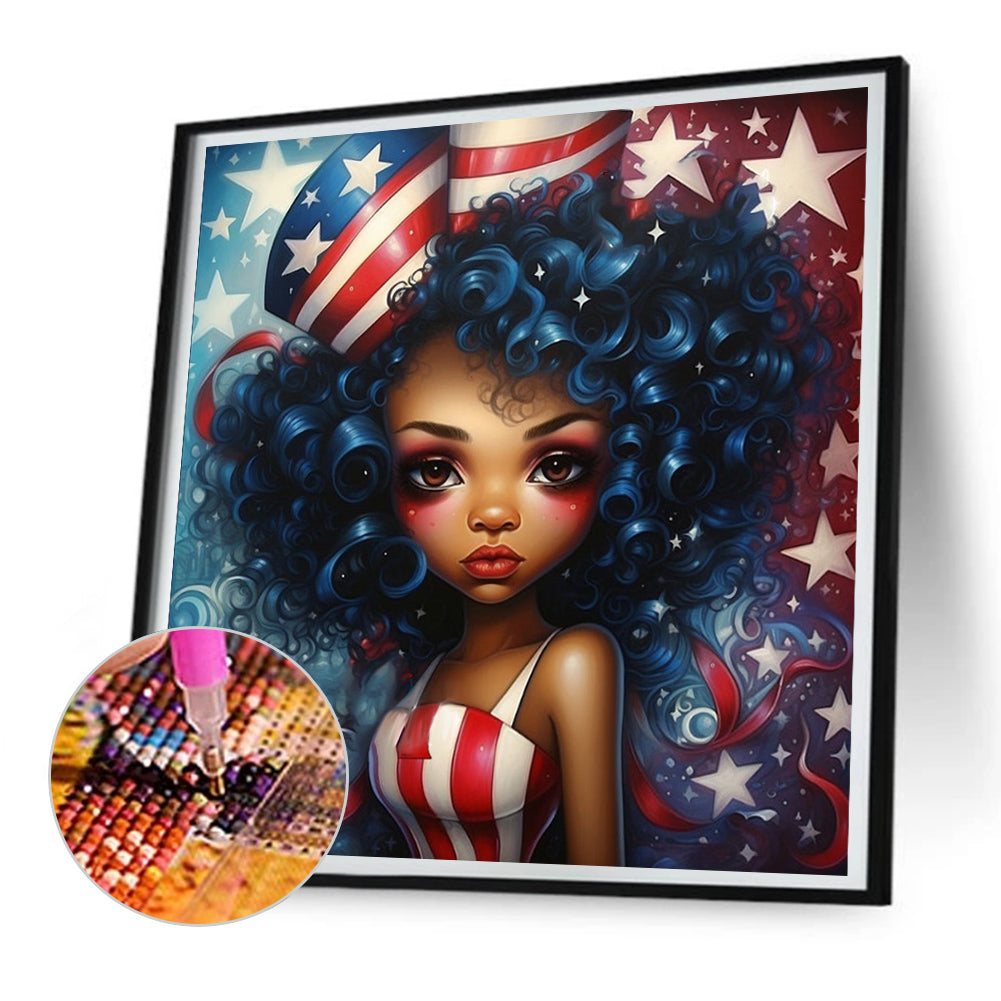 Girl - Full Round Drill Diamond Painting 30*30CM
