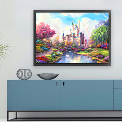 Rainbow Castle - 11CT Stamped Cross Stitch 72*55CM