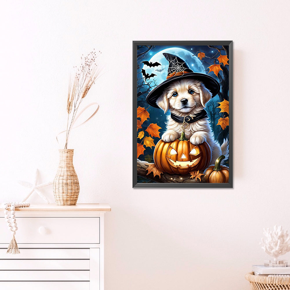 Halloween Puppy - Full Round Drill Diamond Painting 40*60CM