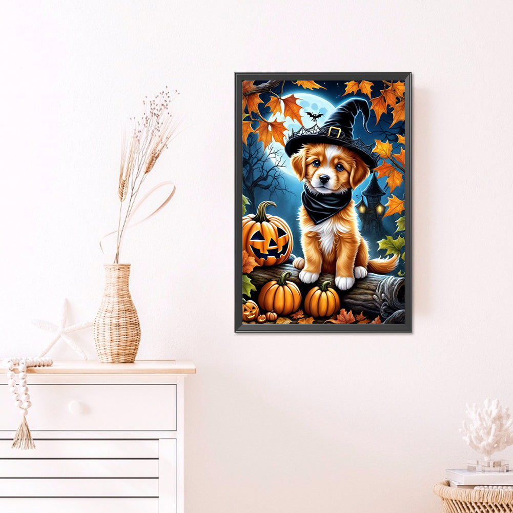 Halloween Puppy - Full Round Drill Diamond Painting 40*60CM
