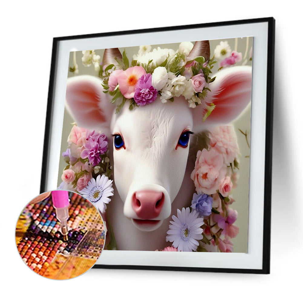 Sheep And Flowers - Full Round Drill Diamond Painting 30*30CM