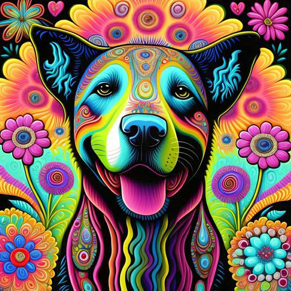 Colorful Puppy Pumping - Full Round Drill Diamond Painting 30*30CM