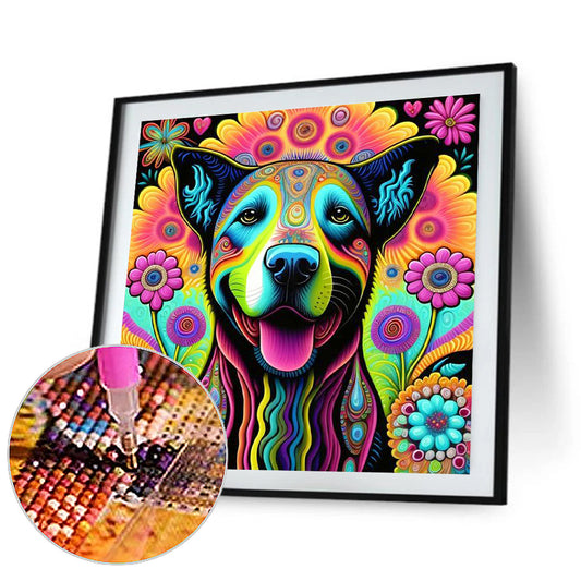 Colorful Puppy Pumping - Full Round Drill Diamond Painting 30*30CM