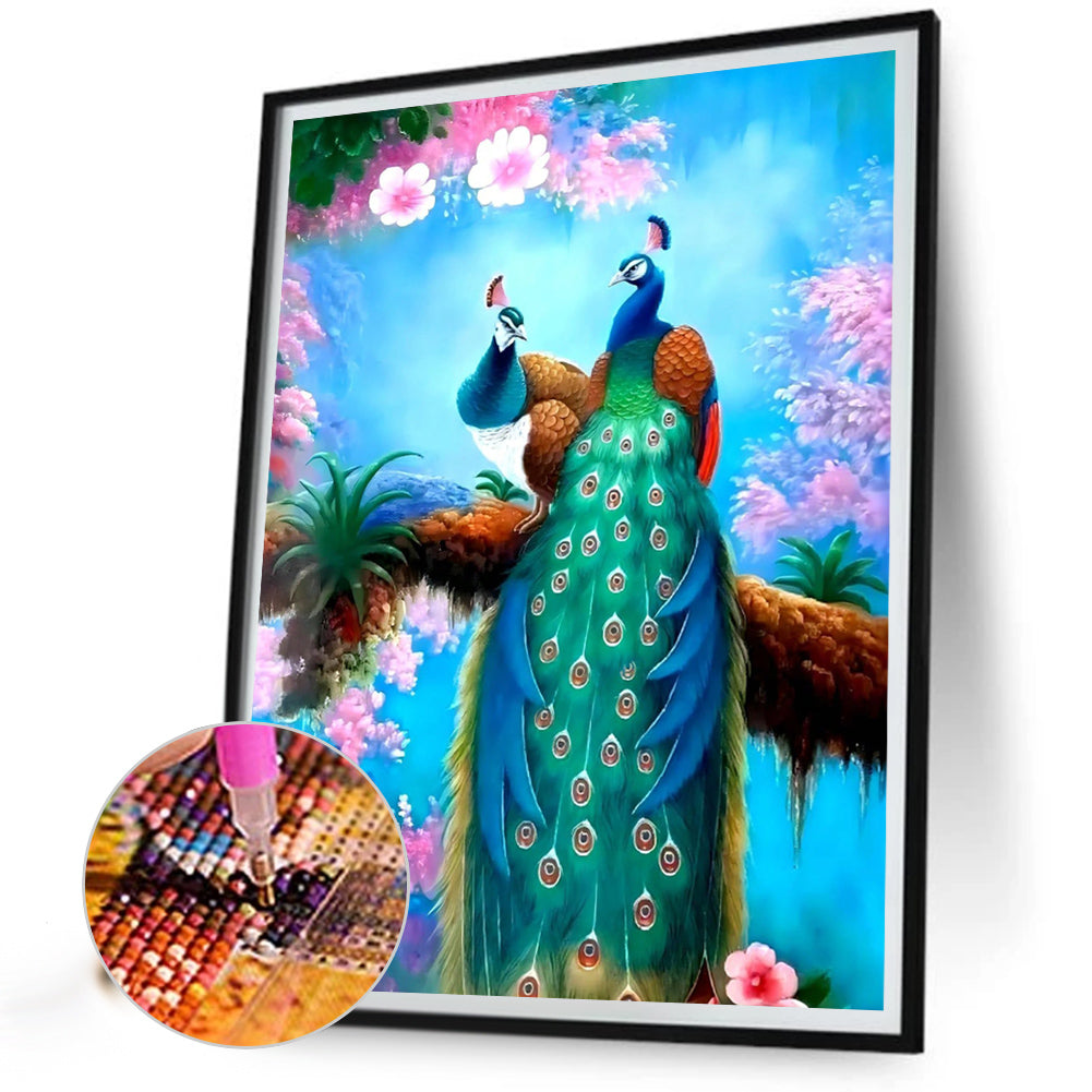 Peacock - Full Round Drill Diamond Painting 40*50CM