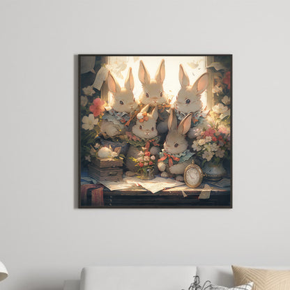 Rabbits Gathered Together - Full Round Drill Diamond Painting 40*40CM