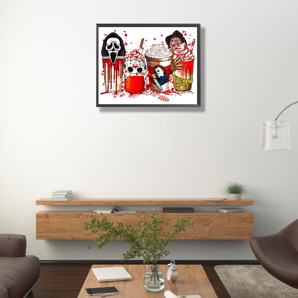 Horror Ice Cream Cup - Full Round Drill Diamond Painting 50*40CM