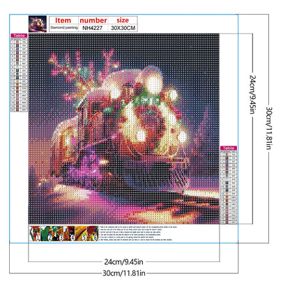 Lantern Train - Full Round Drill Diamond Painting 30*30CM