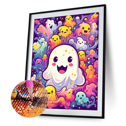 Cute Little Ghost - Full Round Drill Diamond Painting 30*40CM