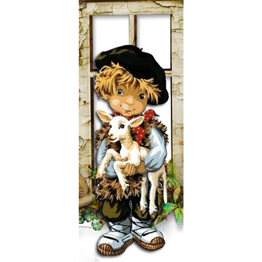 Boy And Child - Full Round Drill Diamond Painting 30*75CM