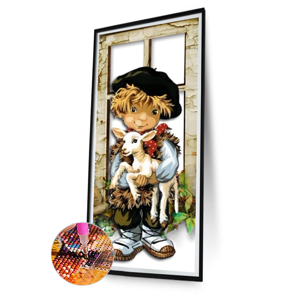Boy And Child - Full Round Drill Diamond Painting 30*75CM