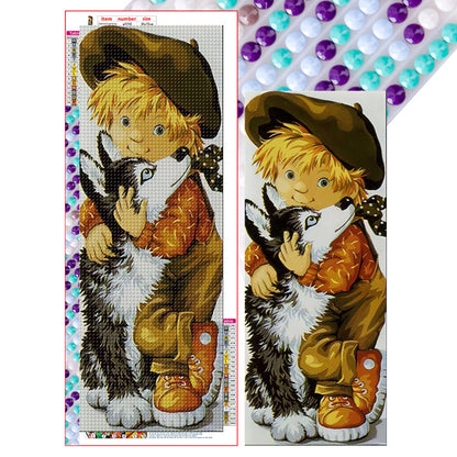 Boy And Puppy - Full Round Drill Diamond Painting 30*75CM