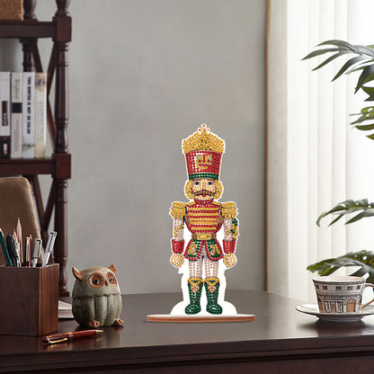 Wooden Crystal Painting Desktop Kit Diamond Art Table Decor(Xmas Nutcracker #12)