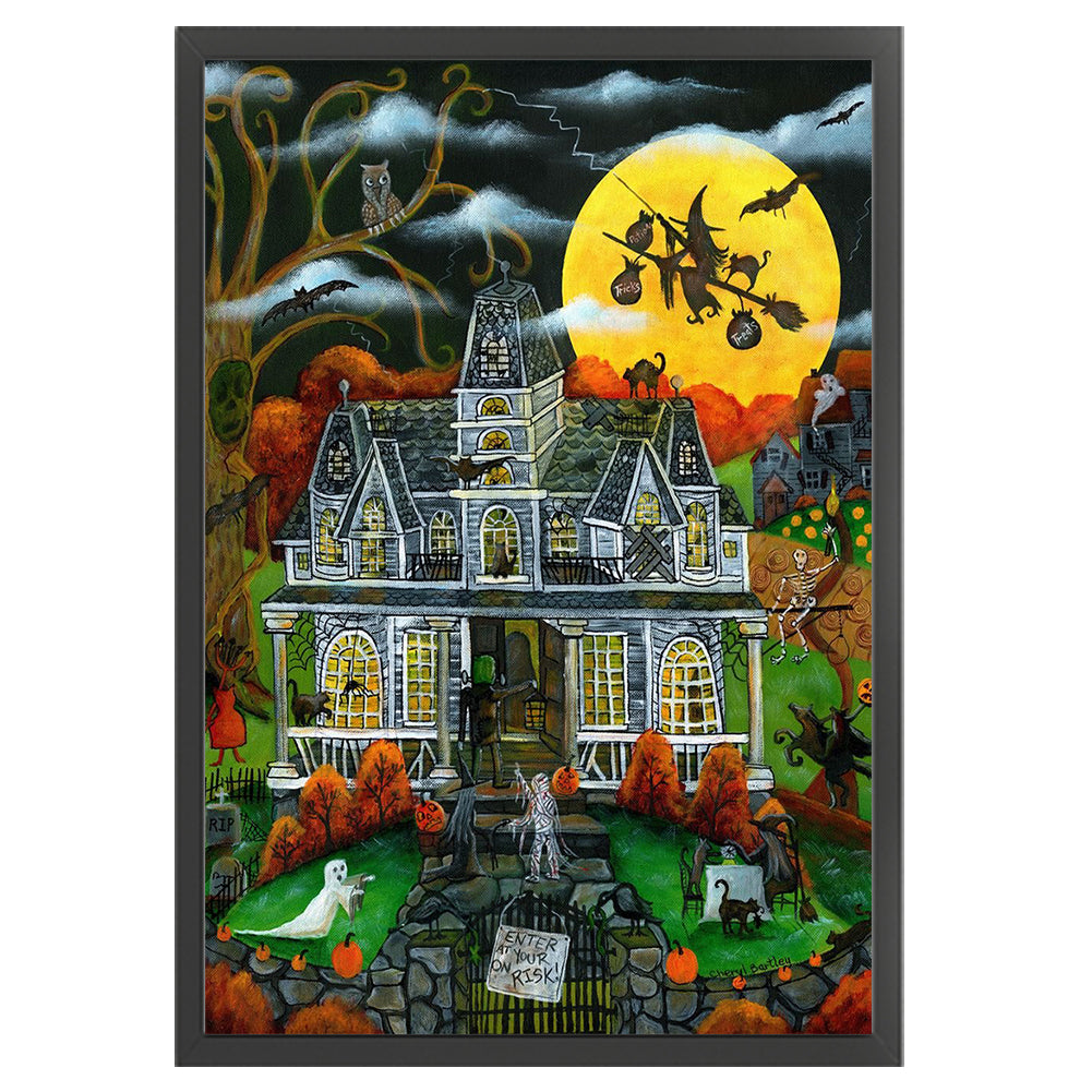 Halloween Country House - 11CT Stamped Cross Stitch 50*70CM