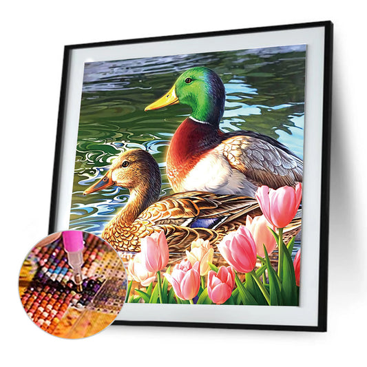Ducks In The Pond - Full Round Drill Diamond Painting 30*30CM