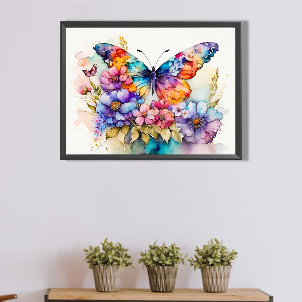 Colorful Butterfly - Full Round Drill Diamond Painting 40*30CM