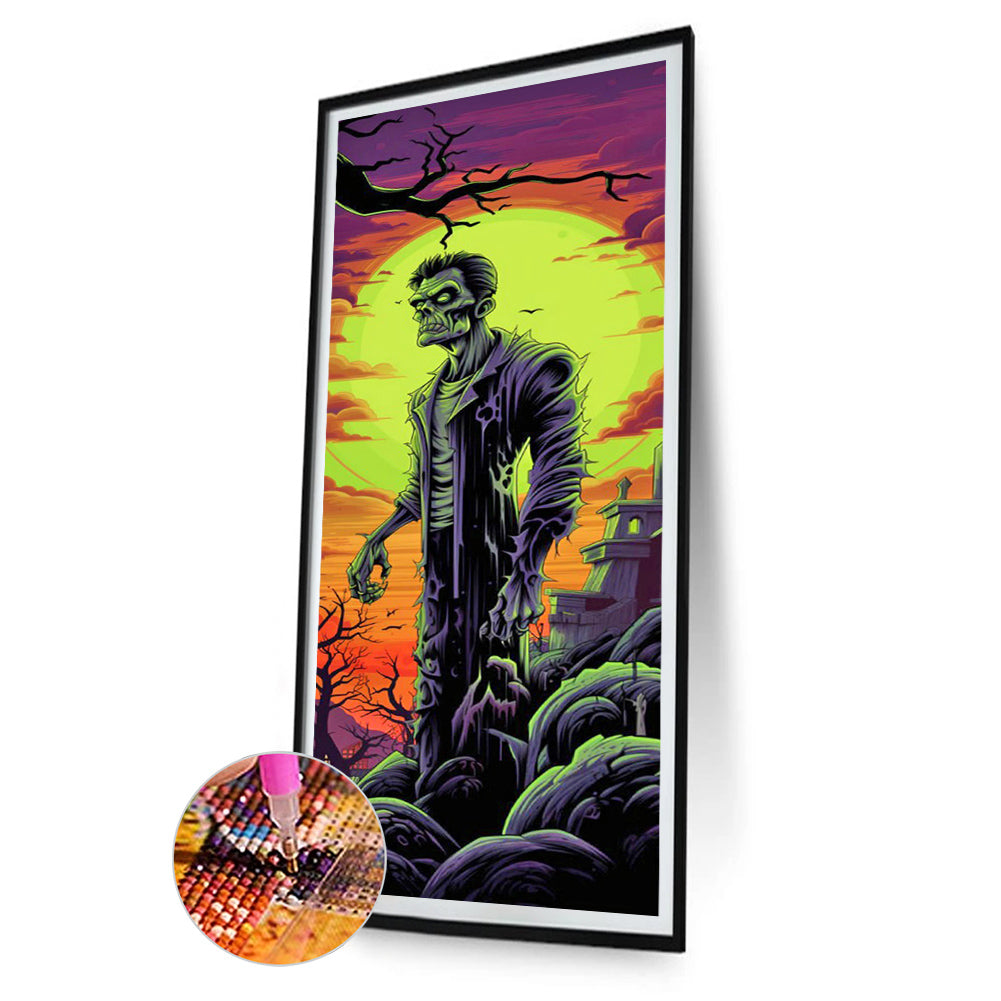 Halloween¡¤Zombies - Full Round Drill Diamond Painting 30*70CM