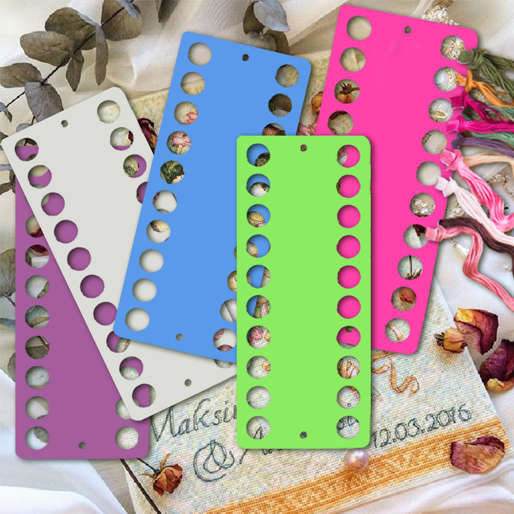 5PCS Sewing Thread Winding Plate Board 19.4x8cm (20 Round Holes)