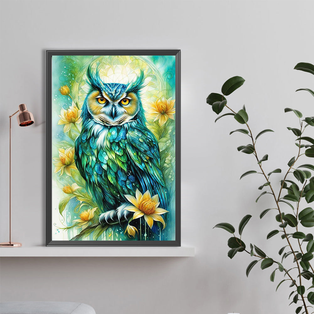 Colorful Owl - Full Round Drill Diamond Painting 40*60CM