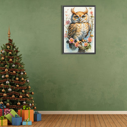 Green View Owl - Full Round Drill Diamond Painting 40*60CM