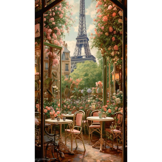 Courtyard Afternoon Tea - Full Round Drill Diamond Painting 40*70CM