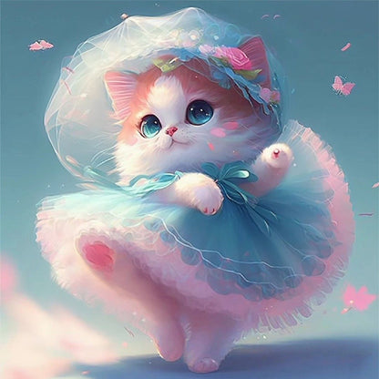 Dress Kitten - 11CT Stamped Cross Stitch 40*40CM
