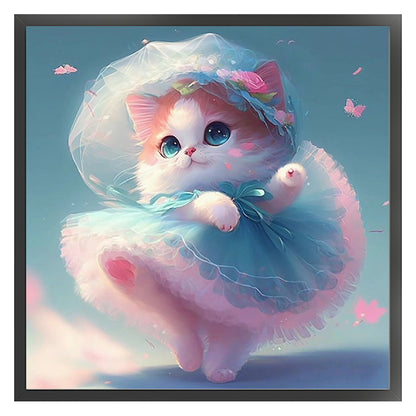 Dress Kitten - 11CT Stamped Cross Stitch 40*40CM
