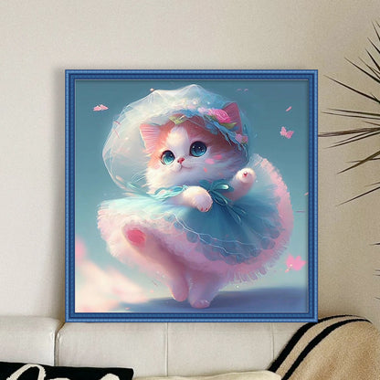 Dress Kitten - 11CT Stamped Cross Stitch 40*40CM