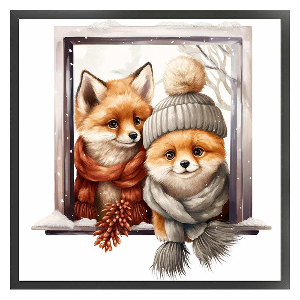 Winter Fox - 18CT Stamped Cross Stitch 30*30CM