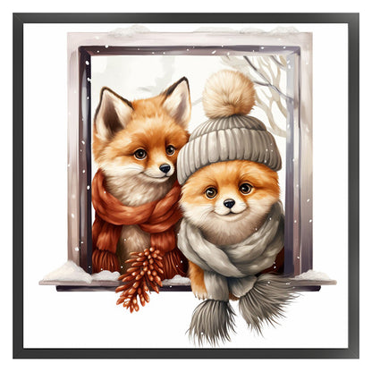 Winter Fox - 18CT Stamped Cross Stitch 30*30CM