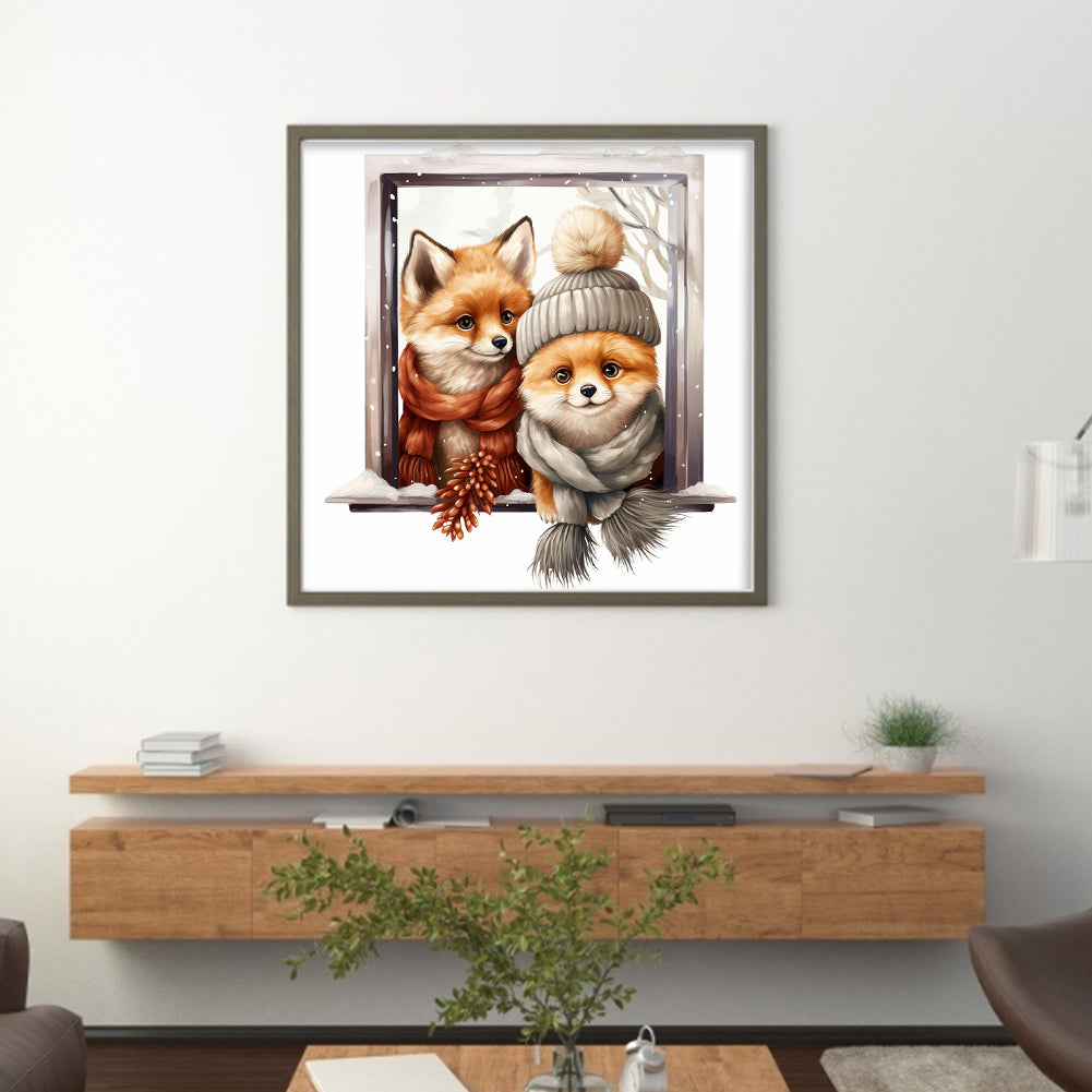 Winter Fox - 18CT Stamped Cross Stitch 30*30CM