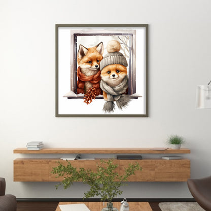 Winter Fox - 18CT Stamped Cross Stitch 30*30CM