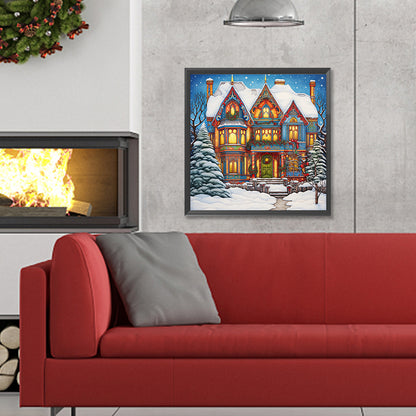 Snow Cabin - Full Round Drill Diamond Painting 30*30CM