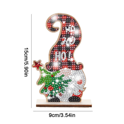 Christmas Wooden Diamond Art Tabletop Decorations for Office Decor (Xmas Dwarf)